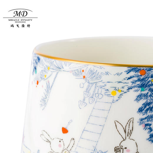 【玛戈隆特】玉兔呈祥办公室马克杯女生陶瓷高颜值可爱家用水杯早餐杯 商品图2