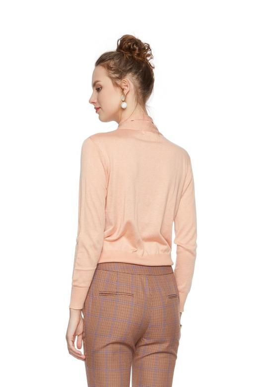 JEMO DRESSING 粉色系带针织上衣 5163 商品图1