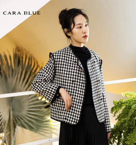 CARABLUE  千鸟格短款夹克