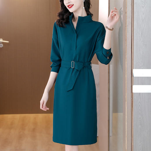 休闲简约通勤风宽松A字裙连衣裙AHM-tywf8002 商品图1