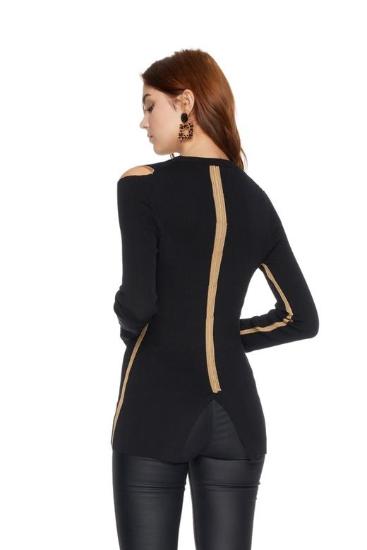 JNBY江南布衣 挖肩拼色修身毛衫 5664 商品图1