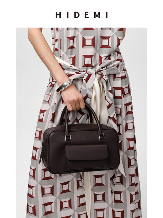 HIDEMI 牛皮口袋波士顿包 商品图3