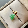 冰种阳绿翡翠莲蓬戒指18k玫瑰金镶嵌 商品缩略图4