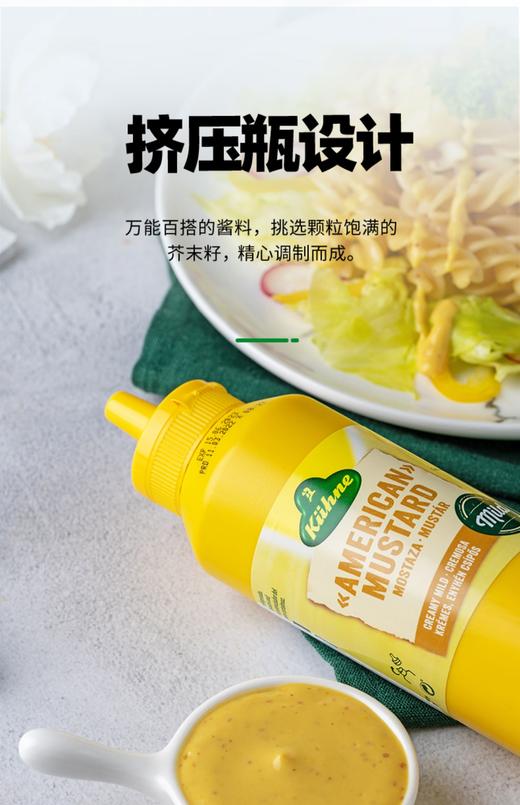 【中欧班列精选】德国冠芥末酱 原装进口利挤压式美式炸鸡汉堡三明治热狗涂抹蘸酱 255g /瓶 商品图6