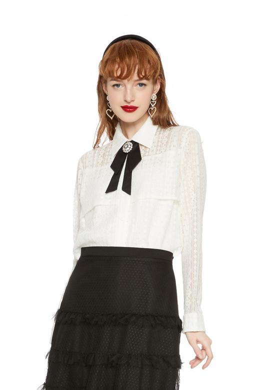 DOTACOKO 领结饰半透明上衣 5878 商品图0