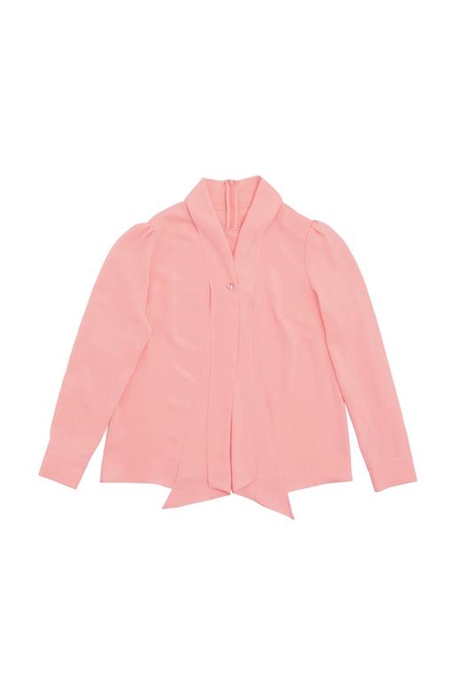 SUMMER & SAGE 粉色飘带雪纺衬衣 5919 商品图4