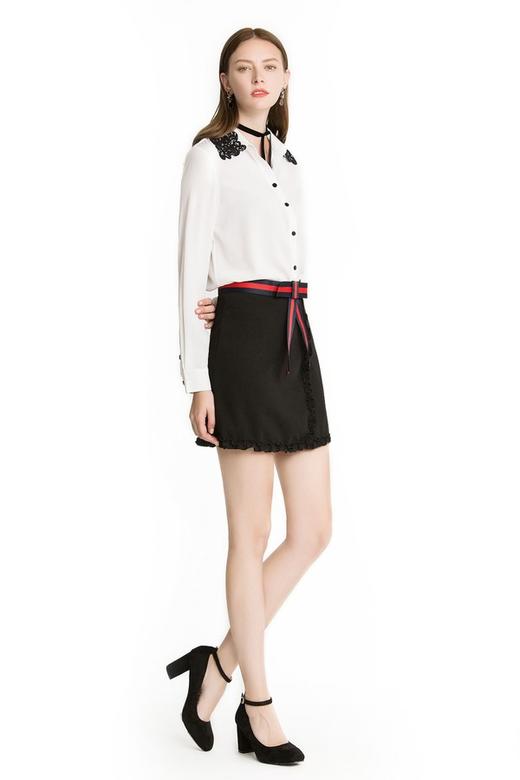 AVA 蝴蝶结木耳边饰信封半裙 1696 商品图1