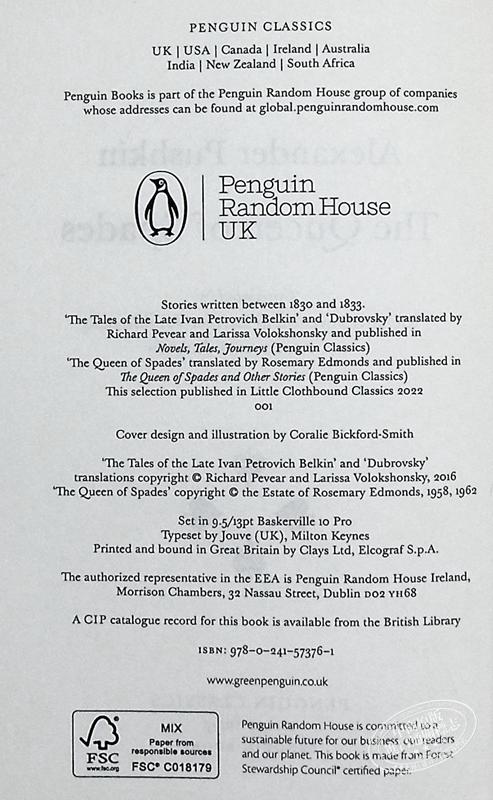 【中商原版】企鹅小布纹经典系列 普希金 黑桃皇后 英文原版 The Queen Of Spades Alexander Pushkin 经典文学 俄罗斯文学 商品图4