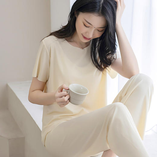 【69.9元两套】懒人宅宅居家套装 新型冰丝面料 无痕抗皱有垂感 均码90-140斤可穿 居家外穿 商品图7