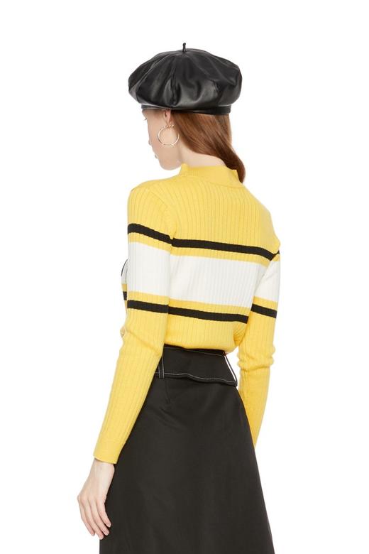 AVA 字母饰拼色针织衫 5519 商品图1