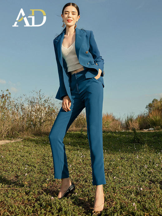 AD克莱因蓝高级感西服正装女秋冬职业装气质女神范总经理西装套装 商品图2
