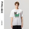 PINLI品立2023夏季新款男士落肩贴布烫钻圆领短袖T恤BG231111059 商品缩略图0