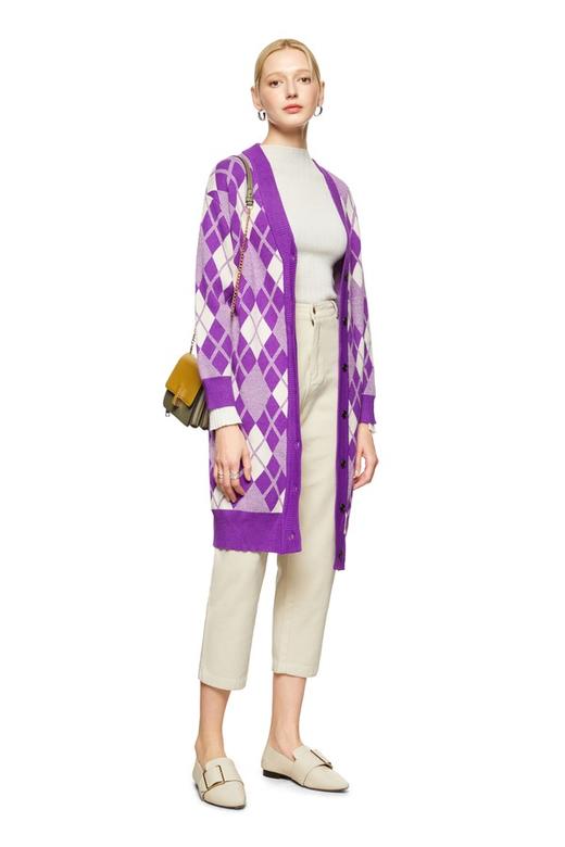 OCTAVIA 拼色菱格毛衣外套 5980 商品图3