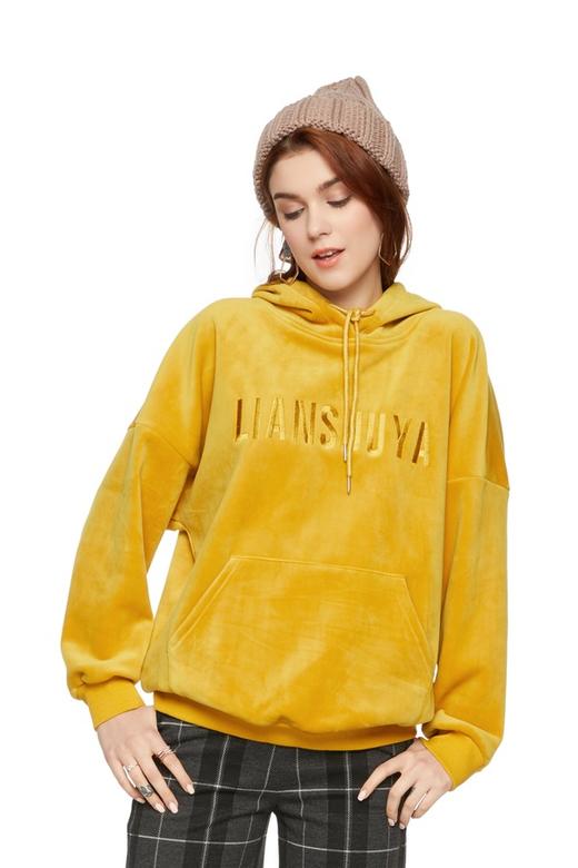 AVA 中黄色字母连帽卫衣 5516 商品图0