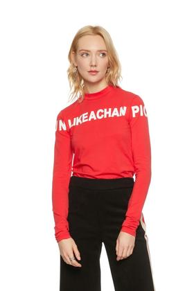 Mo&Co.摩安珂 红色logo印花棉质套头衫 5509