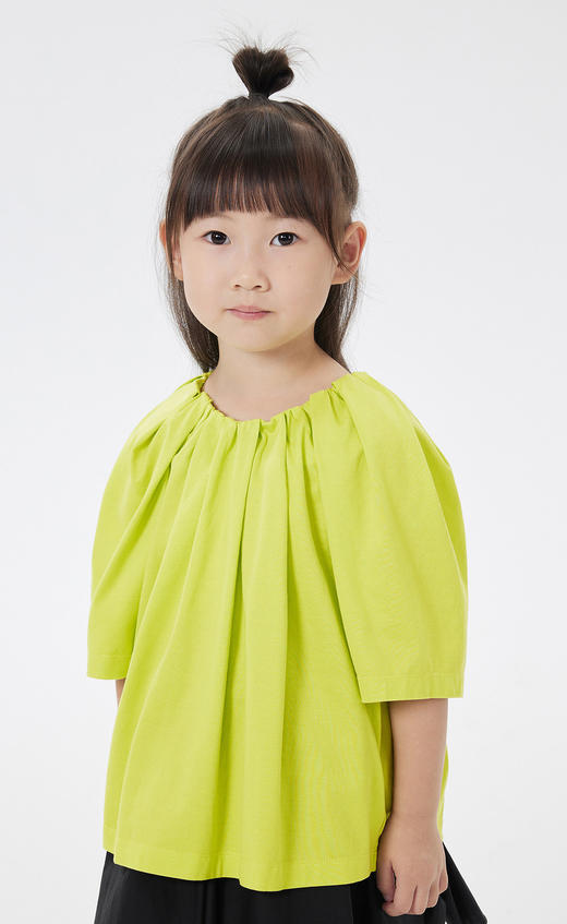 jnby  23年春款  褶皱领口短袖T恤  1N3113210 商品图6