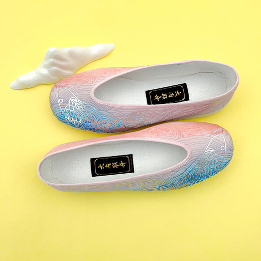 内联升女鞋单鞋千层底大内山海之文瑶波澜小元口布鞋SH8685 商品图3