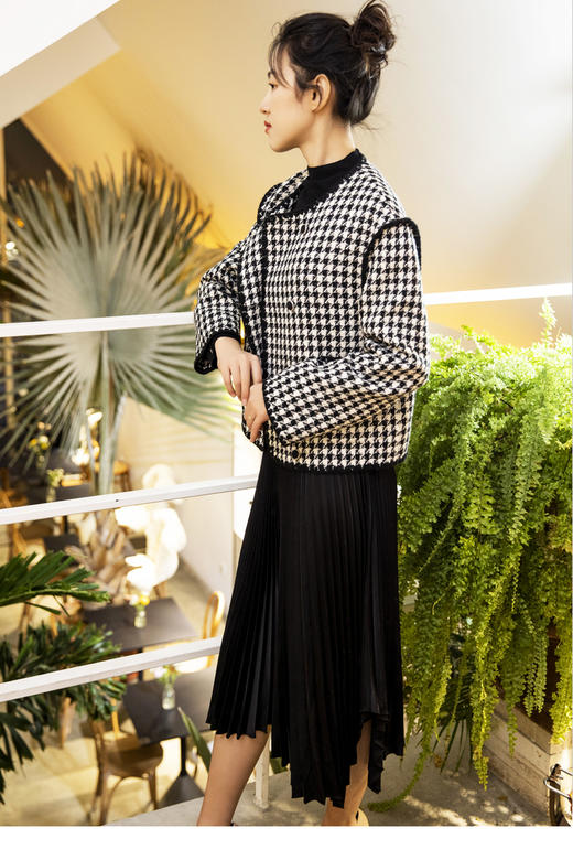 CARABLUE  千鸟格短款夹克 商品图3