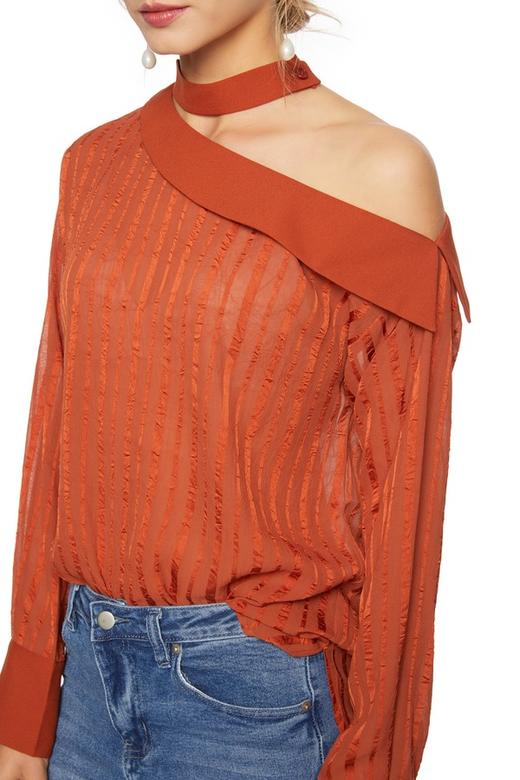 NOIR 橙色露肩挂脖上衣 5363 商品图2