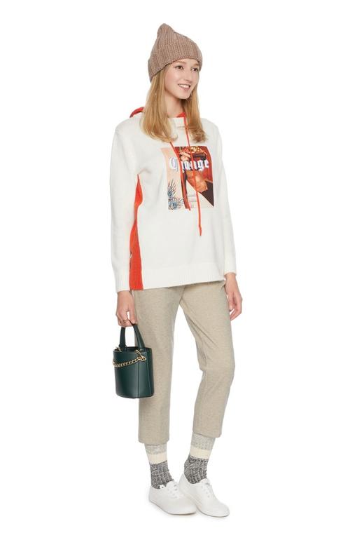 Etam Weekend 印花拼色连帽毛衫 5505 商品图3