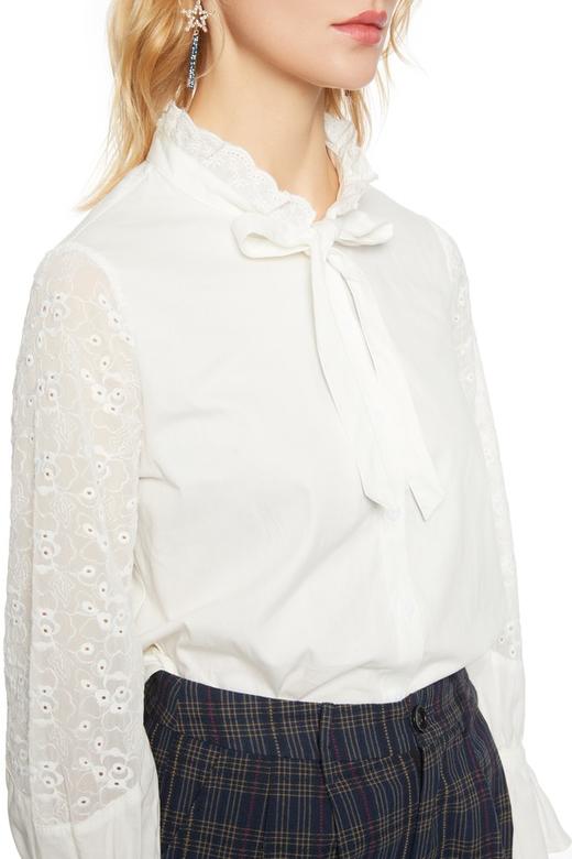 TT.COLOR 花边领系带白色上衣 5023 商品图2