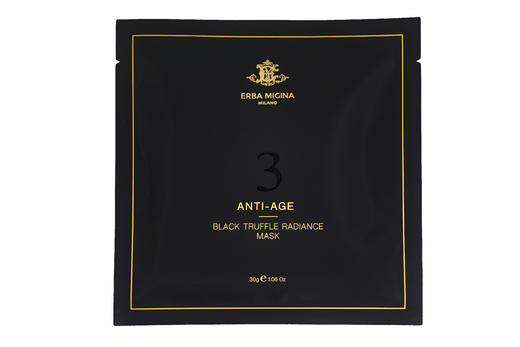 ANTI-AGE BLACK TRUFFLE RADIANCE MASK TREATMENT EM细胞丰盈黄金三部曲 黑松露密集修护 30g*5片/盒 意大利ERBA MIGINA 商品图1