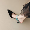【预售5天】仙儿气十足！尖头优雅撞色法式高跟凉鞋DP-9501 商品缩略图4