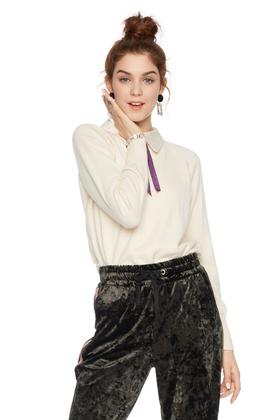 HOPESHOW红袖 甜美风杏色毛衣 5561