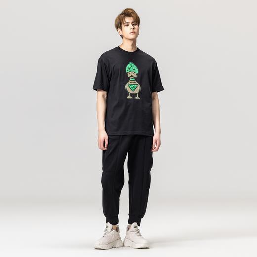 PINLI品立2023夏季新款男士圆领贴布烫钻短袖T恤上衣BG231111056 商品图1