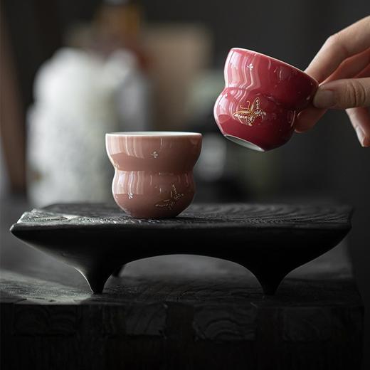 岚工坊 金银错舞蝶/葫芦茶杯   功夫茶具文人品茗杯 金银错舞蝶陶瓷主人杯 商品图8