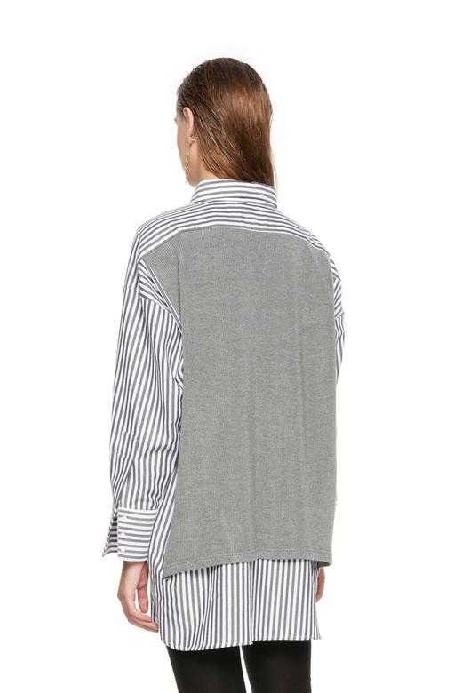 HAYES 假两件灰色条纹衬衣 5457 商品图1