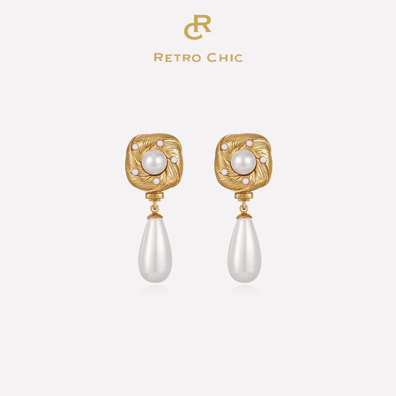 【熊黛林&王楚然&刘芳菲同款】Victoria维多利亚系列｜金丝珍珠耳环（2色可选）