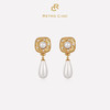 【熊黛林&王楚然&刘芳菲同款】Victoria维多利亚系列｜金丝珍珠耳环（2色可选） 商品缩略图0