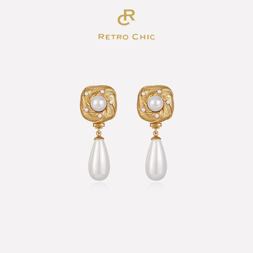 【熊黛林&王楚然&刘芳菲同款】Victoria维多利亚系列｜金丝珍珠耳环（2色可选） 商品图0