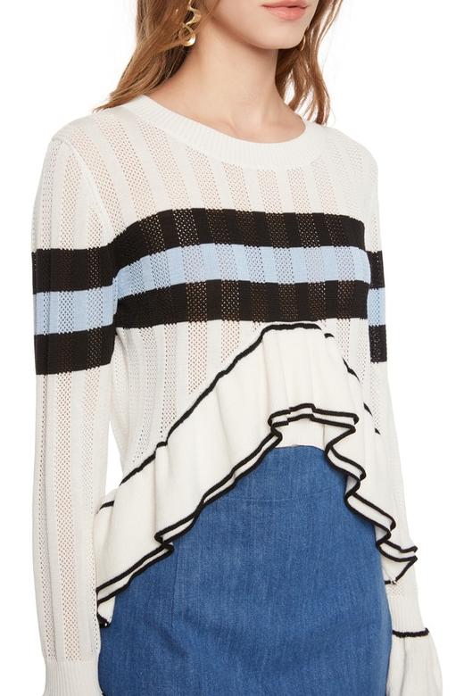 AVA 拼色条纹饰不规则上衣 5936 商品图5