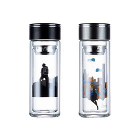 璃海匠心尚德玻璃博物馆商旅郎才女貌双层玻璃对杯300ml