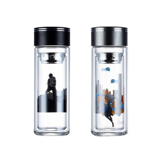 璃海匠心尚德玻璃博物馆商旅郎才女貌双层玻璃对杯300ml 商品图0