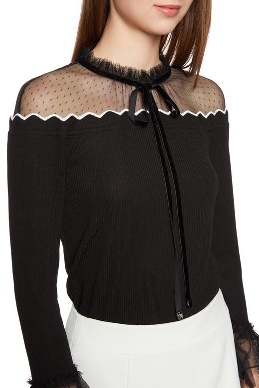 SUMMER & SAGE 半透明喇叭袖系带上衣 5930 商品图2