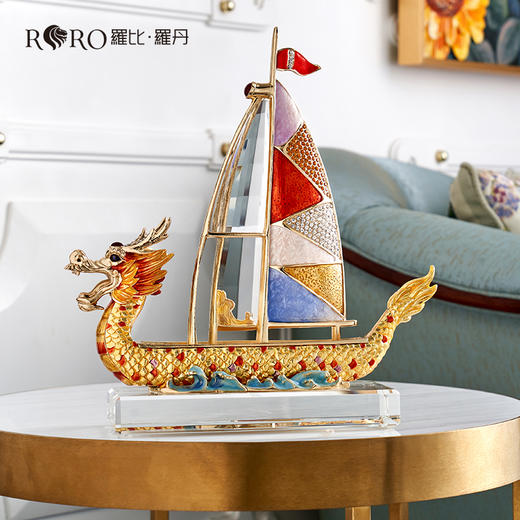 罗比罗丹《龙腾盛世》摆件创意帆船一帆风顺龙船饰品开业礼品 商品图1