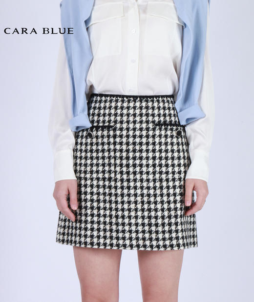 CARABLUE 千鸟格时尚半身裙 商品图0