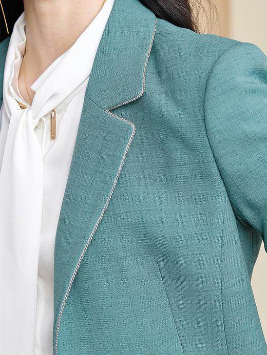 剩 米思阳2025春季新款气质温柔职场通勤一粒扣修身西装长袖外套2719 商品图4