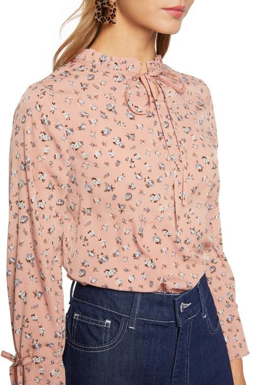 SUMMER & SAGE 粉色印花喇叭袖上衣 5598 商品图2