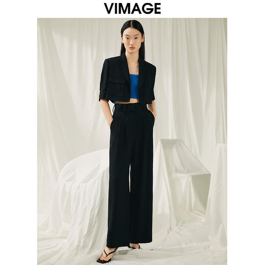 VIMAGE纬漫纪春季新款时尚百搭短款外套女V1903523 商品图1