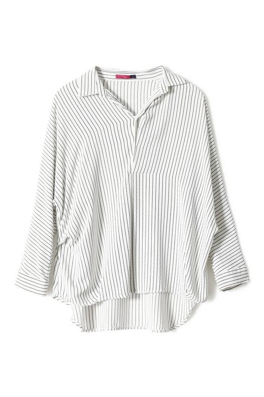 AVA 简约白色条纹衬衣 5695 商品图4