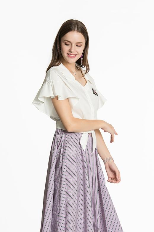 SUMMER & SAGE 花朵刺绣荷叶边上衣 3426 商品图1