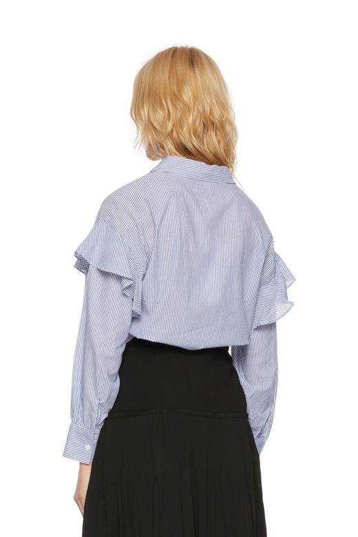 OSA欧莎 荷叶边装饰全棉衬衫 5133 商品图1