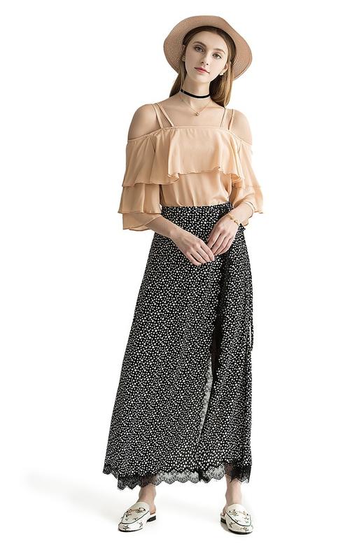 AVA 裸粉色荷叶边饰吊带上衣 1813 商品图4