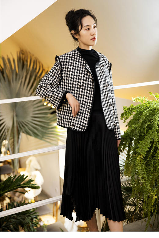 CARABLUE  千鸟格短款夹克 商品图2