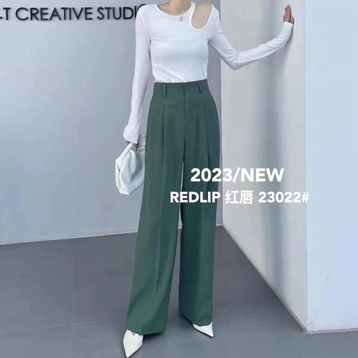 西装料韩版设计感时尚拖地裤   FLW-BB723022【23022】 商品图0