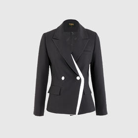 双门襟撞色设计西服